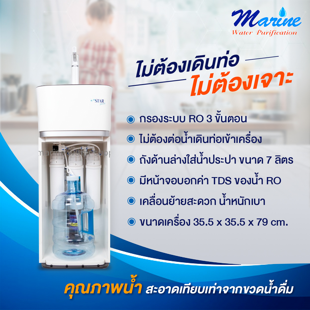 เครื่องกรองน้ำRO Star Pure 50 gpd ติดตั้งได้เอง